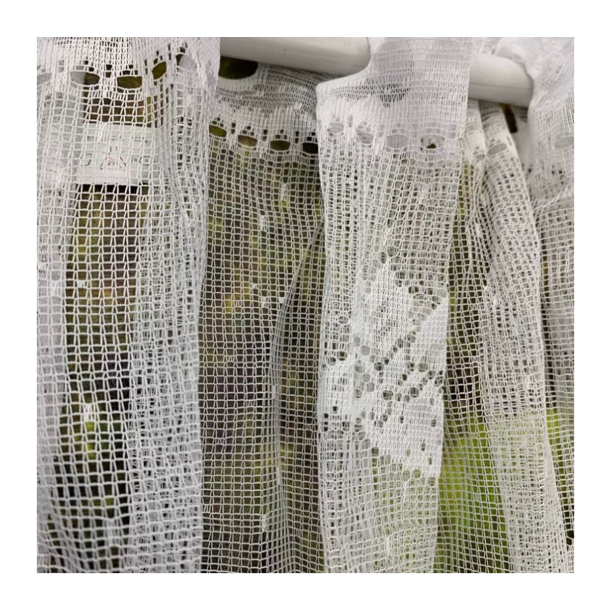 Weiße Spitzenvorhänge für Garten, Küche und Schrank zur Dekoration, transparent und perforiert - Bild 3