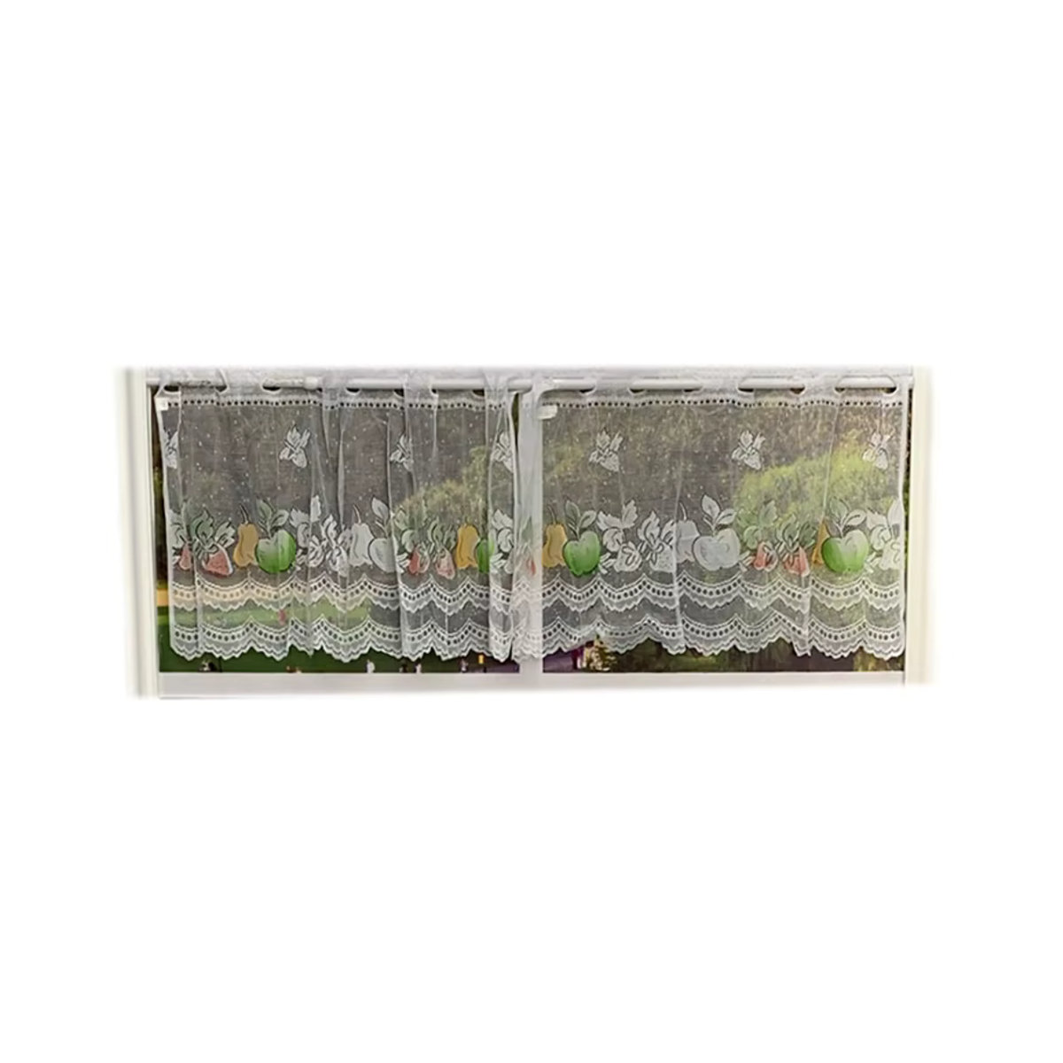 Weiße Spitzenvorhänge für Garten, Küche und Schrank zur Dekoration, transparent und perforiert - Bild 4