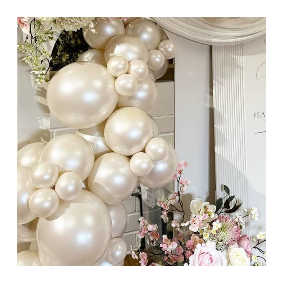 Weiße und lila Perlenballons für Hochzeiten und besondere Anlässe, runde MicroPlush Ballons in verschiedenen Größen - Bild 2