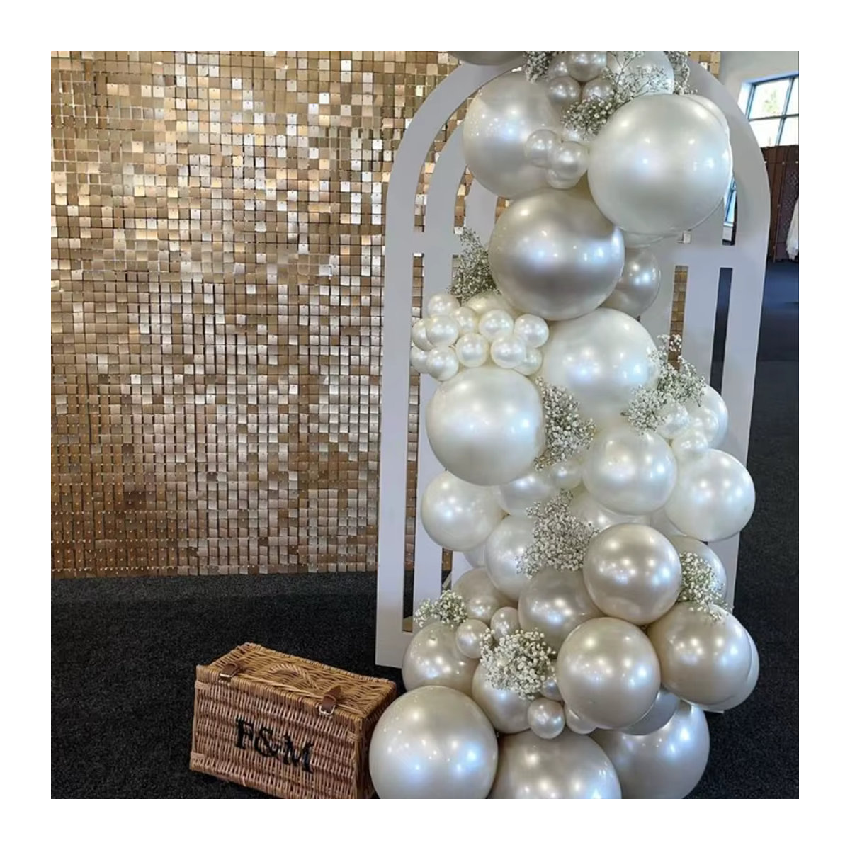 Weiße und lila Perlenballons für Hochzeiten und besondere Anlässe, runde MicroPlush Ballons in verschiedenen Größen - Bild 3