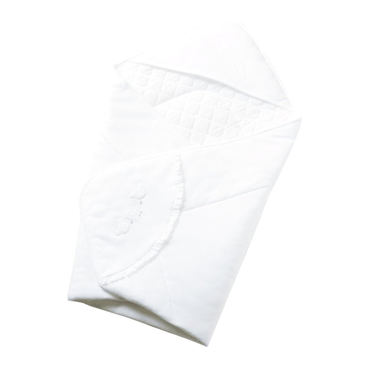 Weißer Bär Baby Afghan Glatt Reinweiß Swaddle Quilt für Jungen und Mädchen 85 cm x 85 cm - Bild 1