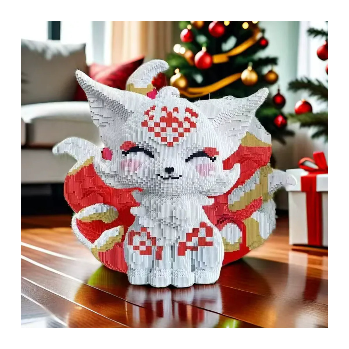 Weiyan 7063-teiliges 3D-Puzzle Nine-Tailed Fox DIY-Modellbausatz aus Kunststoff in Gold, Rot und Weiß - Bild 5