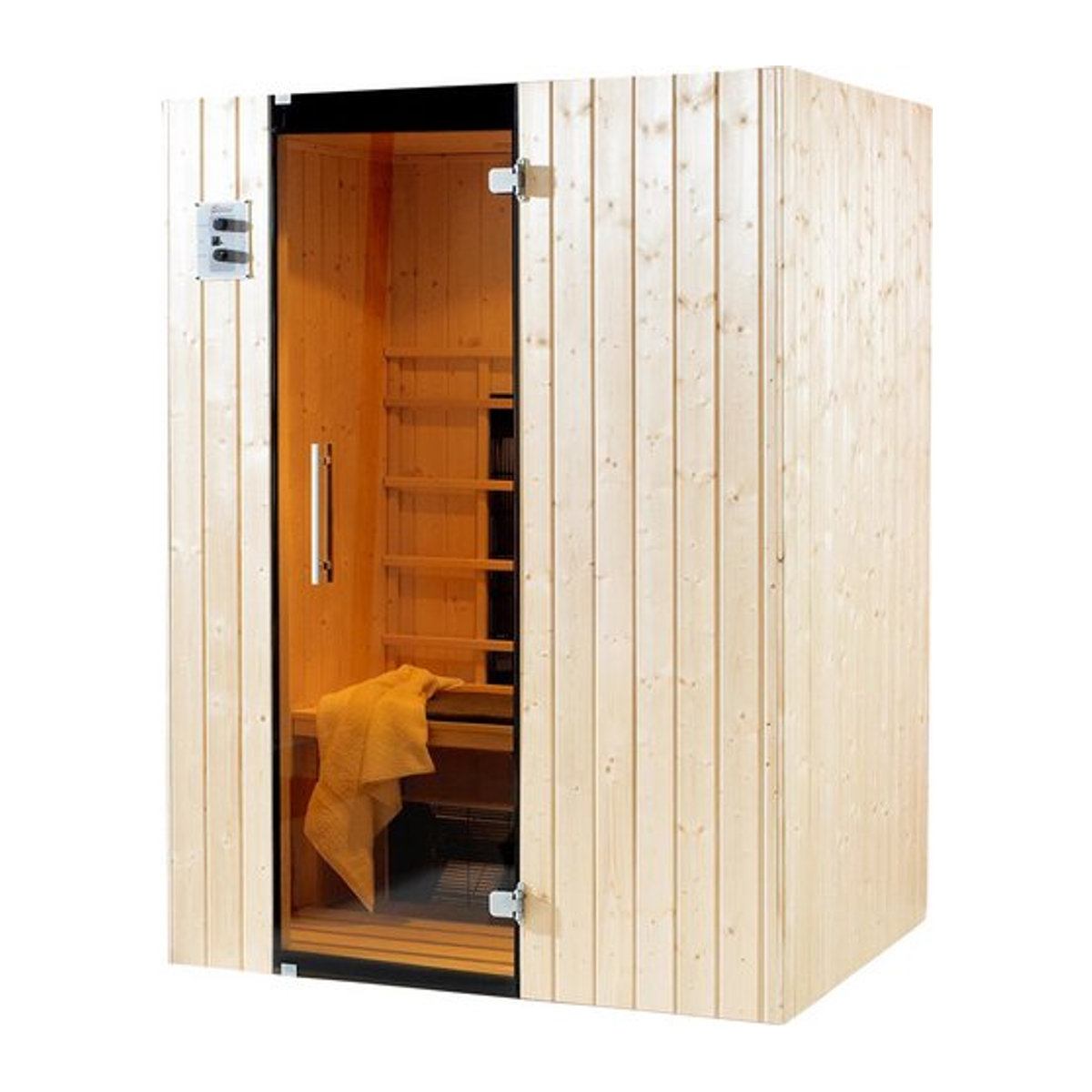 WEKA Infrarotkabine Tanilla 2 für 2 Personen mit Fronteinstieg in Beige und Grau aus Holz - Bild 1