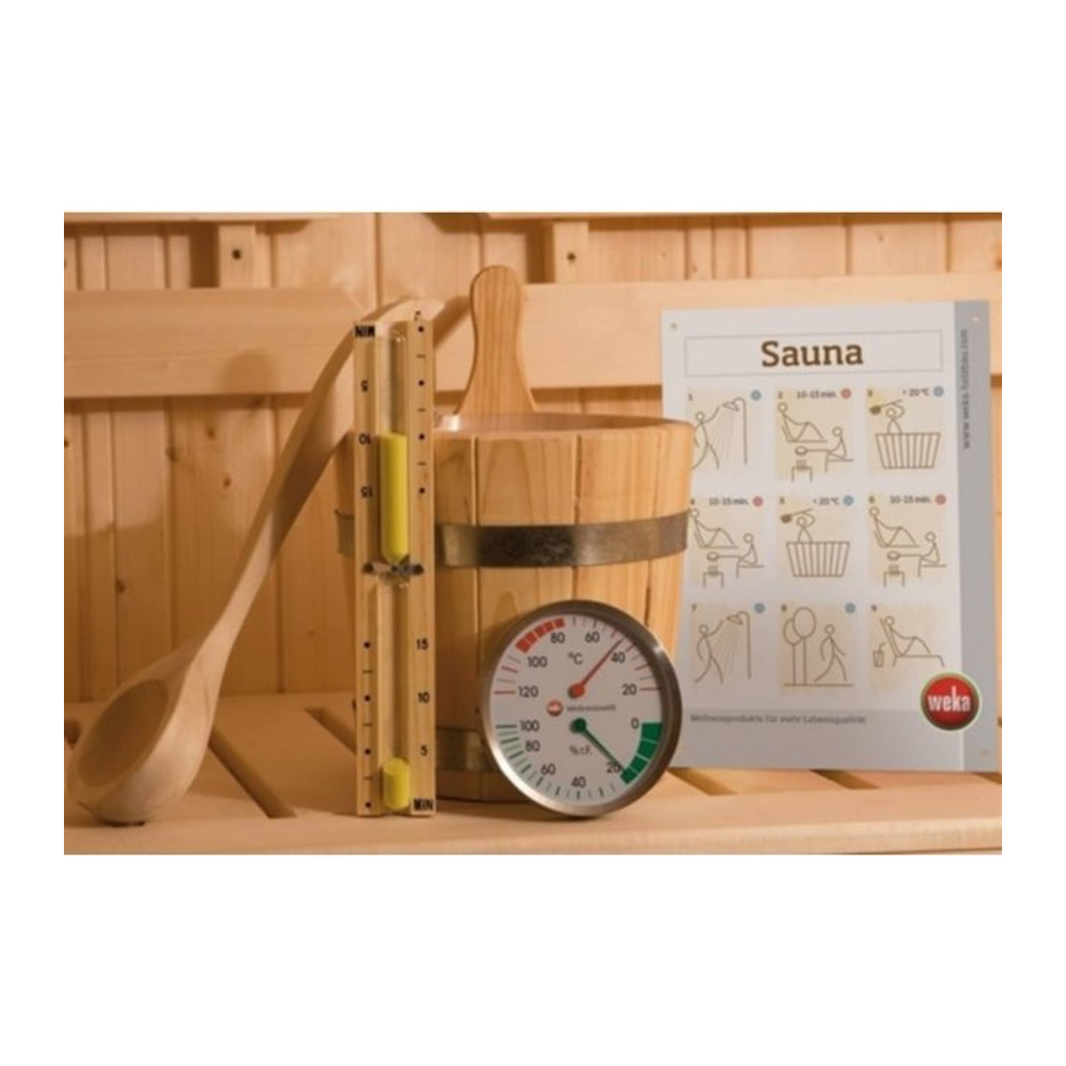 Weka Premium Sauna-Zubehör-Set 5-teilig aus Holz - Bild 1