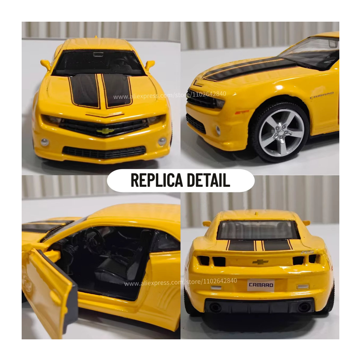 WELLY Chevrolet Camaro Modellauto Maßstab 1:36 Metall Druckguss Replik in Rot - Bild 3