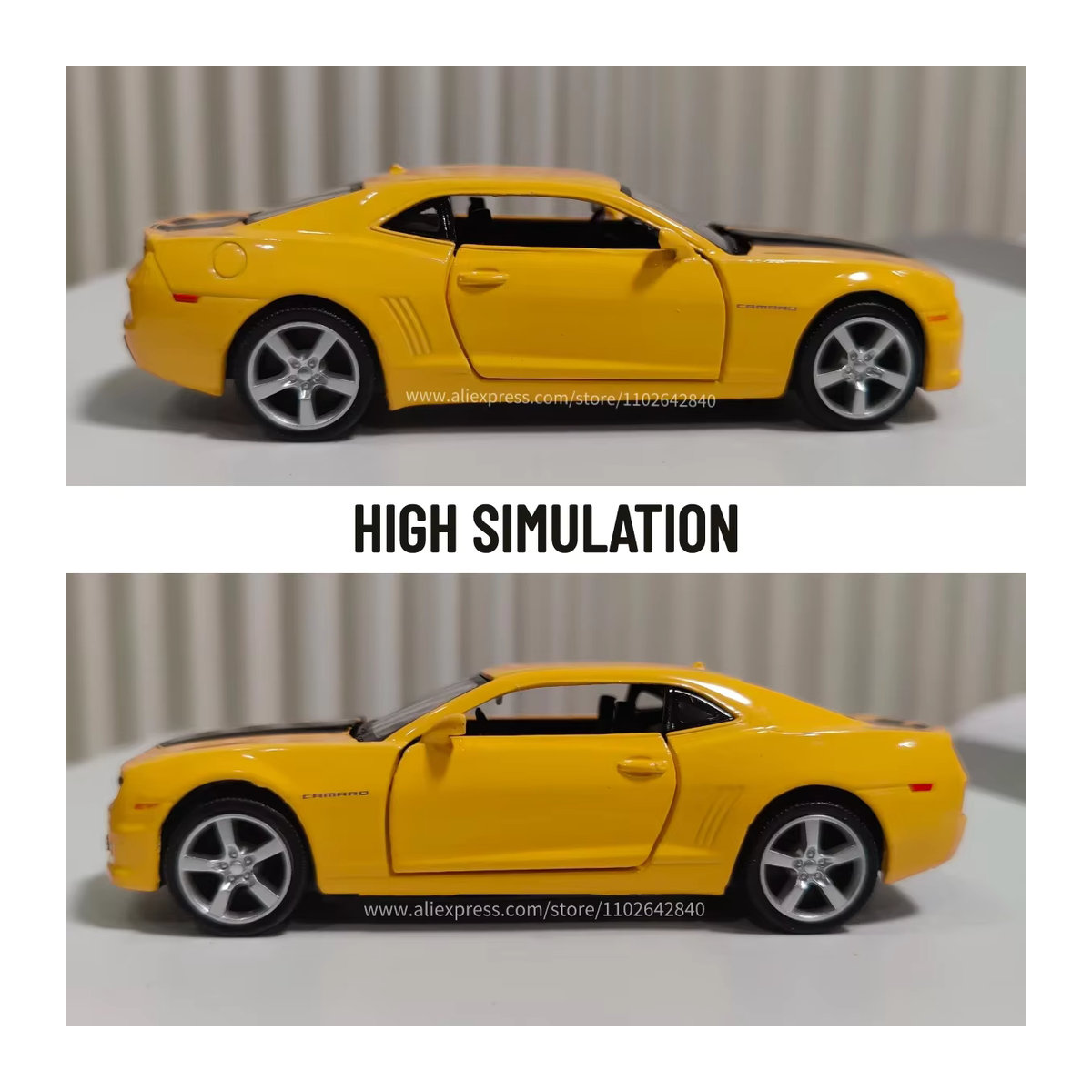 WELLY Chevrolet Camaro Modellauto Maßstab 1:36 Metall Druckguss Replik in Rot - Bild 4