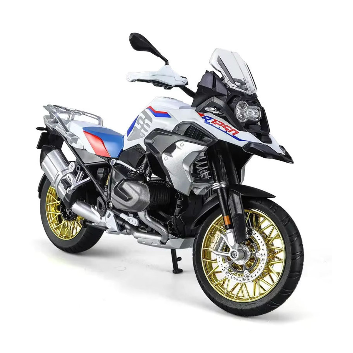 WELLY Motorrad Modell Dekoration BMW R1250 GS S1000RR Kawasaki H2R im Maßstab 1:9 aus Metall in Weiß - Bild 6
