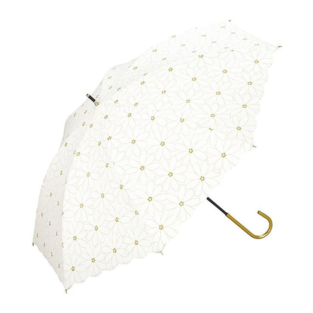 Weltparty Wpc. Damen Langschirm Off-White mit Blackout Gänseblümchen Spitze, Breite: 50 cm - Bild 1