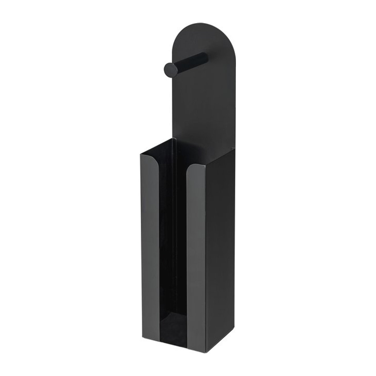 WENKO 2-in-1 Toilettenpapierhalter Agira aus Stahl in Schwarz matt - Bild 1
