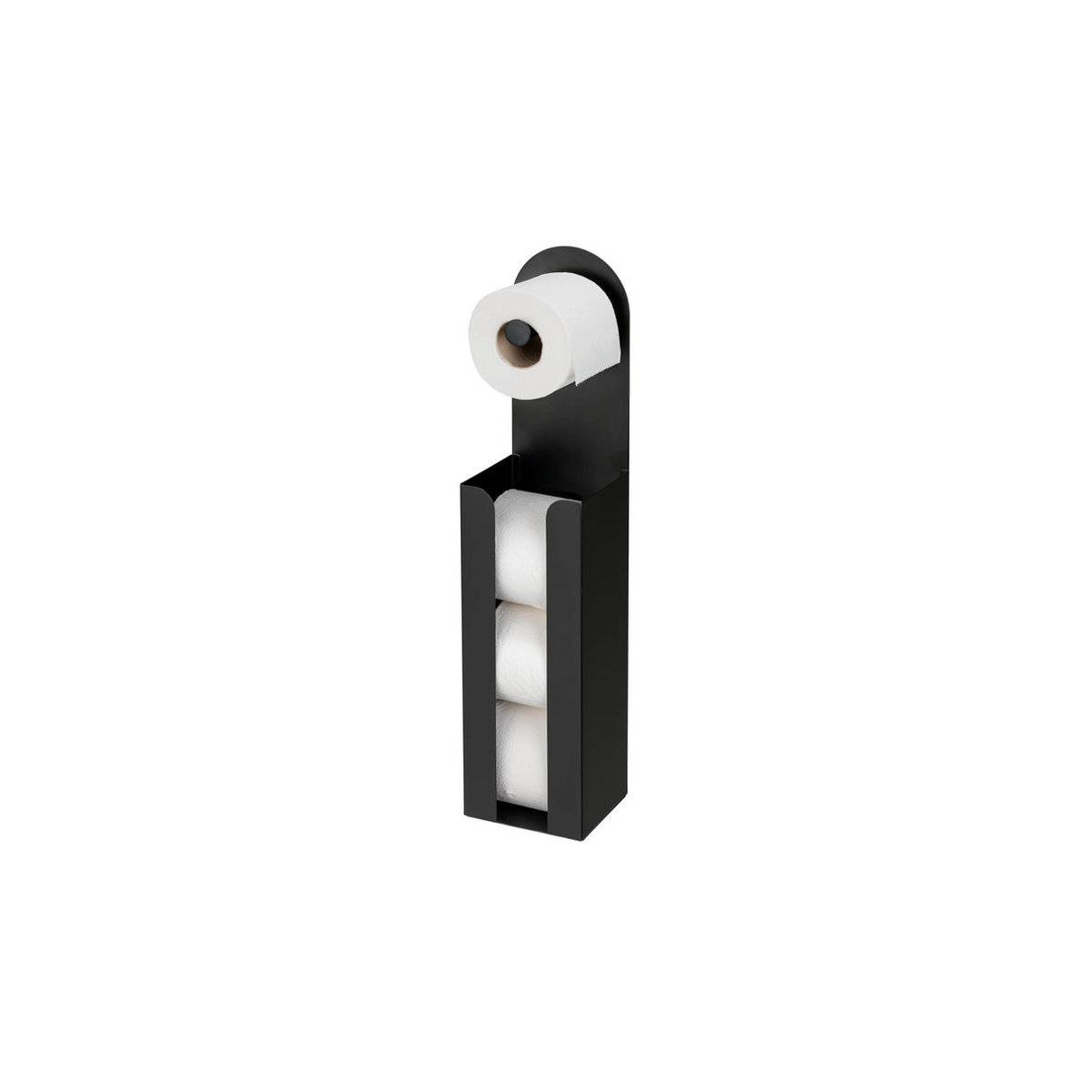 WENKO 2-in-1 Toilettenpapierhalter Agira aus Stahl in Schwarz matt - Bild 2