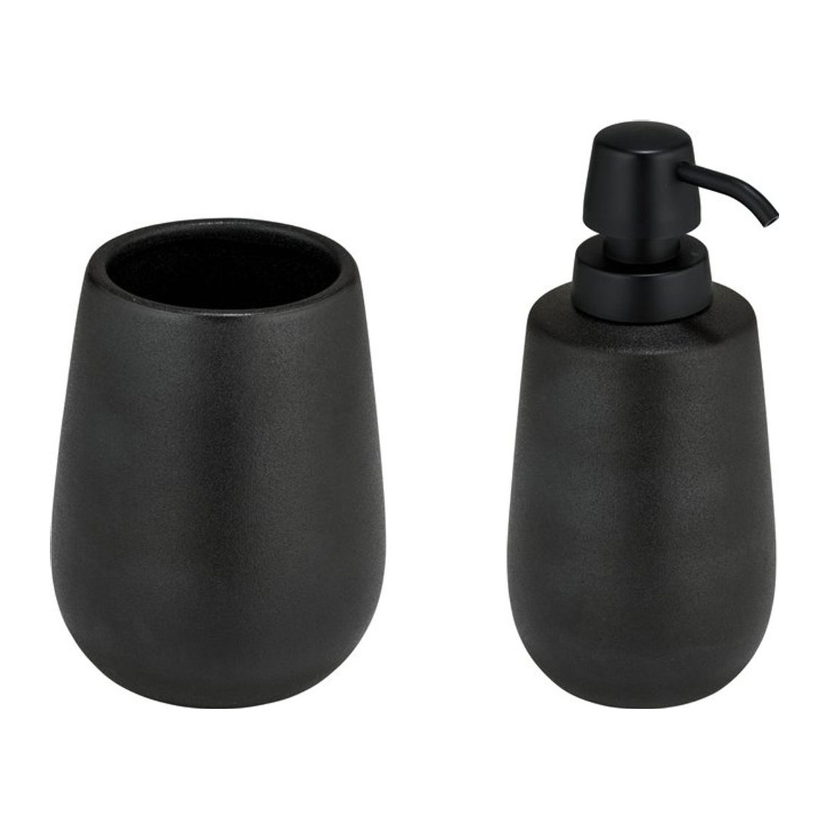 Wenko Bad-Accessoire Set Nerno 2-teilig mit Seifenspender in Schwarz matt - Bild 1