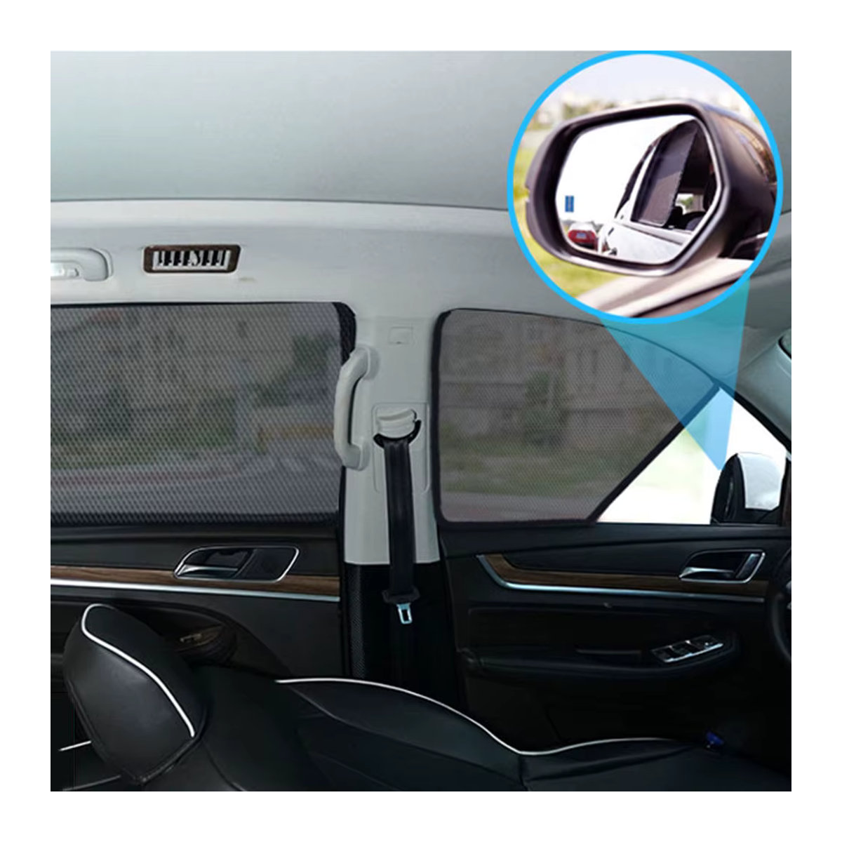 Wenlo Sonnenschutz Set für Mercedes Benz C Klasse W205 S205 Avant Wagon 2012-2016, Textil, Schwarz - Bild 2