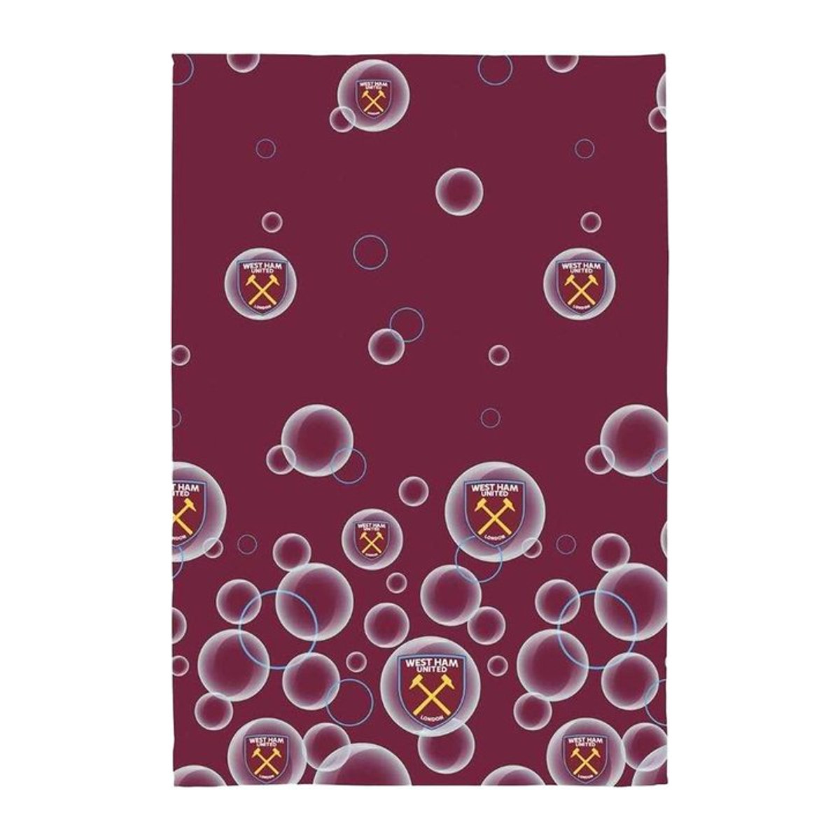 West Ham United FC Fleecedecke mit Blasenmuster in Claret, One Size - Bild 1