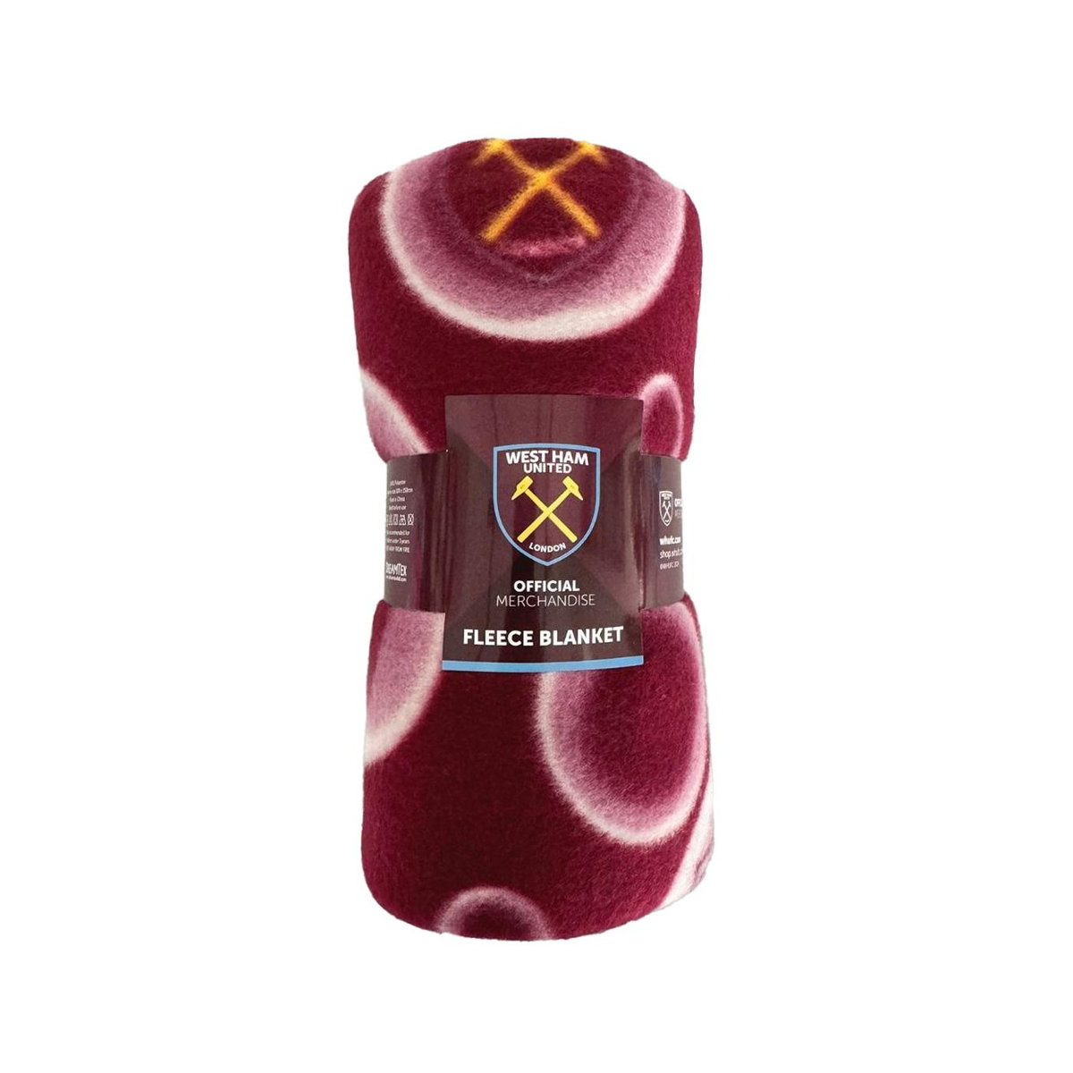West Ham United FC Fleecedecke mit Blasenmuster in Claret, One Size - Bild 2
