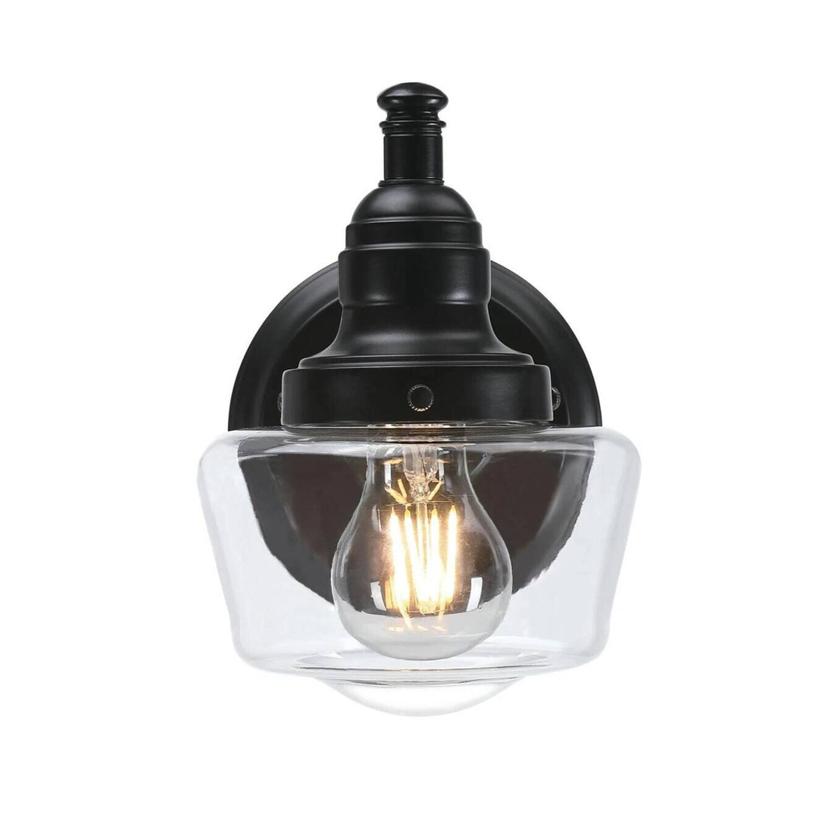 Westinghouse Außenwandleuchte Eddystone in Schwarz aus Metall und Glas im Industrial-Stil, E27, B/H/L: 15 x 21 x 22 cm - Bild 3