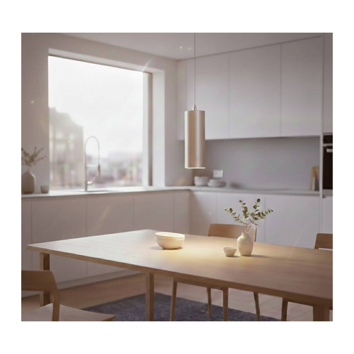 Westinghouse LED-Pendelleuchte Rayman in Silber, modern und minimalistisch, B/H/T: 13 x 160 x 13 cm - Bild 2