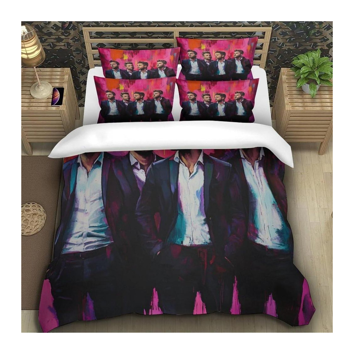Westlife Bettwäsche-Set für Kinder aus Leinen mit Kissenbezug und Reißverschluss, Einzelbett, B/H: 90 x 200 cm - Bild 1