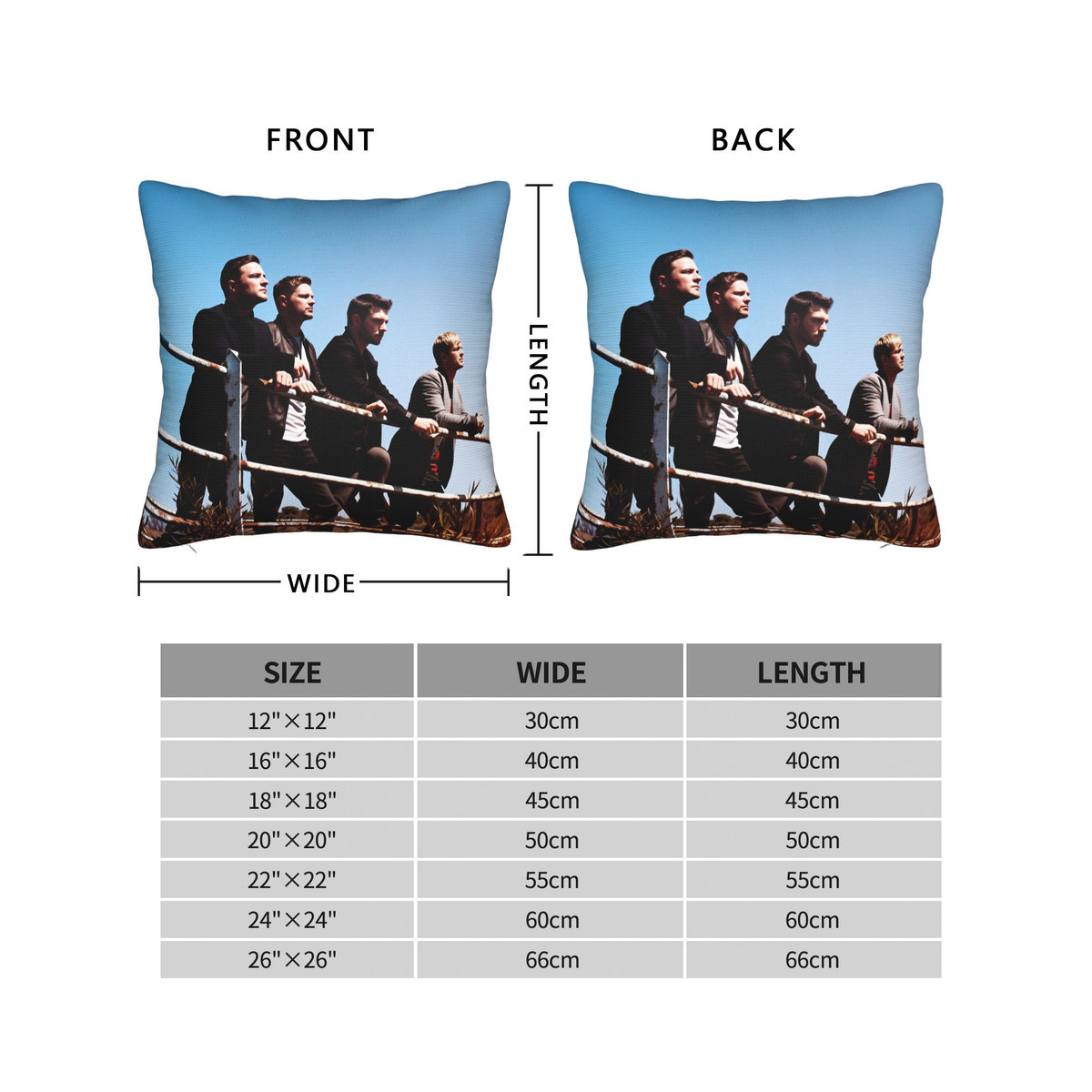 Westlife Jungs Kissenbezug aus Peach Skin für Büro, Auto und Heimdekoration, B/B/H: 18 x 18 x 18 cm - Bild 1
