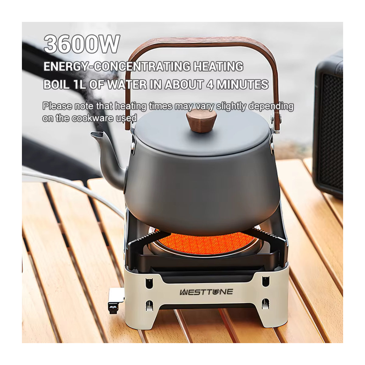 WESTTUNE Infrarot-Verbrennungsherd für den Außenbereich, tragbarer Gas-Kochbrenner mit 3600 W und elektronischer Zündung für Camping und Picknick - Bild 2