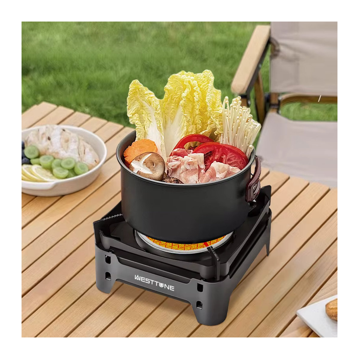 WESTTUNE Infrarot-Verbrennungsherd für den Außenbereich, tragbarer Gas-Kochbrenner mit 3600 W und elektronischer Zündung für Camping und Picknick - Bild 6