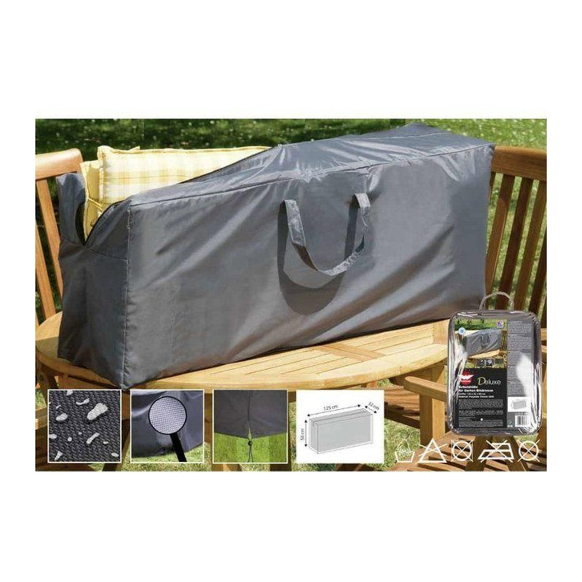Wetterfeste Deluxe Schutzhülle von BONI-SHOP in Schwarz, B/T/H: 125 x 32 x 50 cm - Bild 1