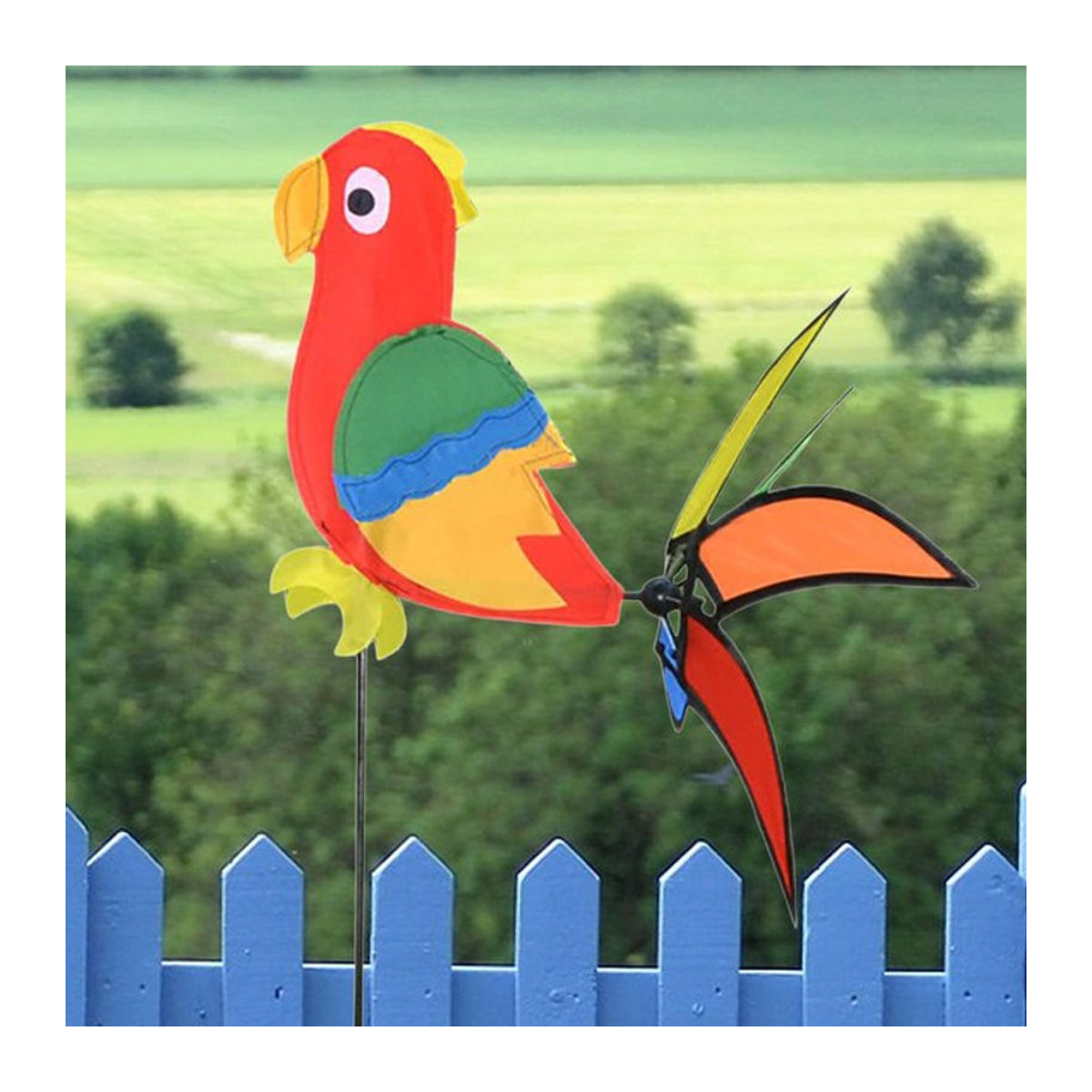 Wetterfester Garten-Windspinner in Papageienform von ComfortStep Hub aus buntem Kunststoff - Bild 1