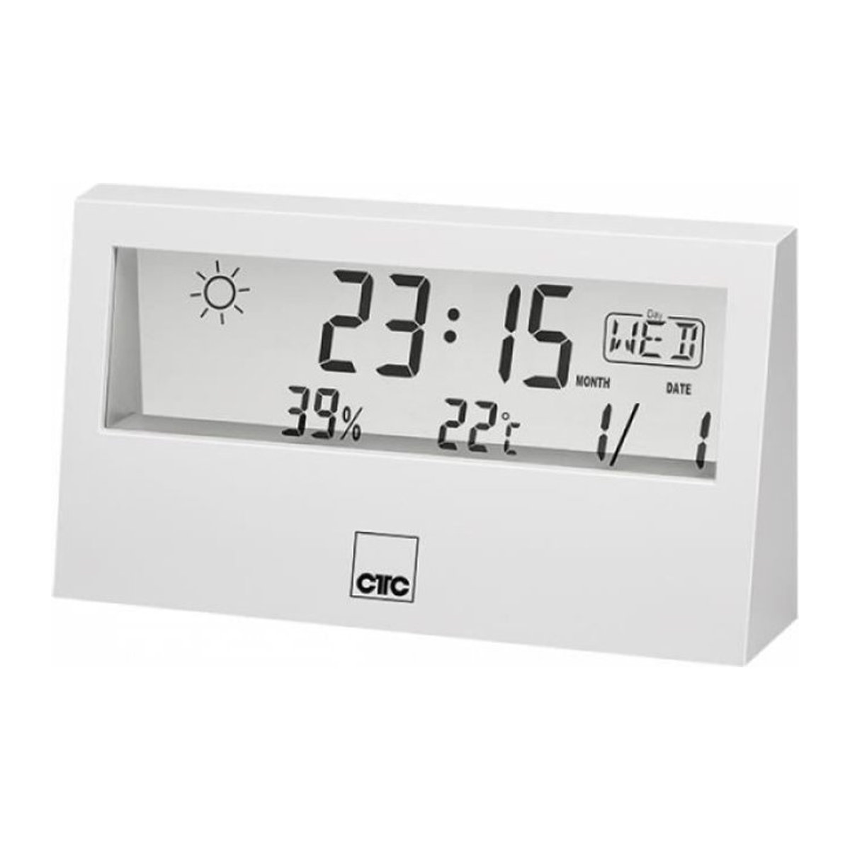 Wetterstation CTC WSU 7022 mit Uhrfunktion in Weiß - Bild 1