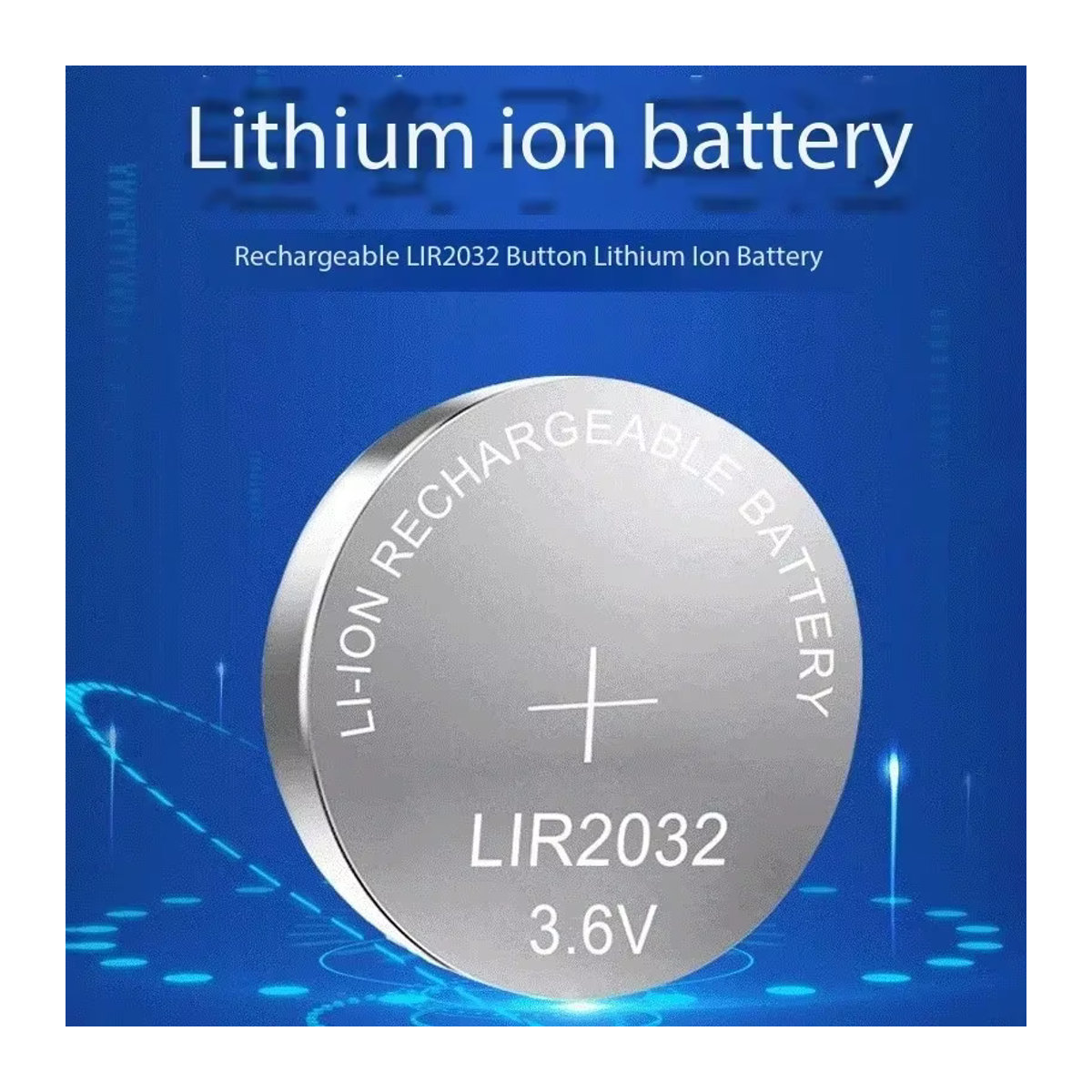 WHITECRANE LIR2032 Wiederaufladbare Lithium-Batterie 3,6V 40mAh CR2032 Knopfzellen in Silber - Bild 2