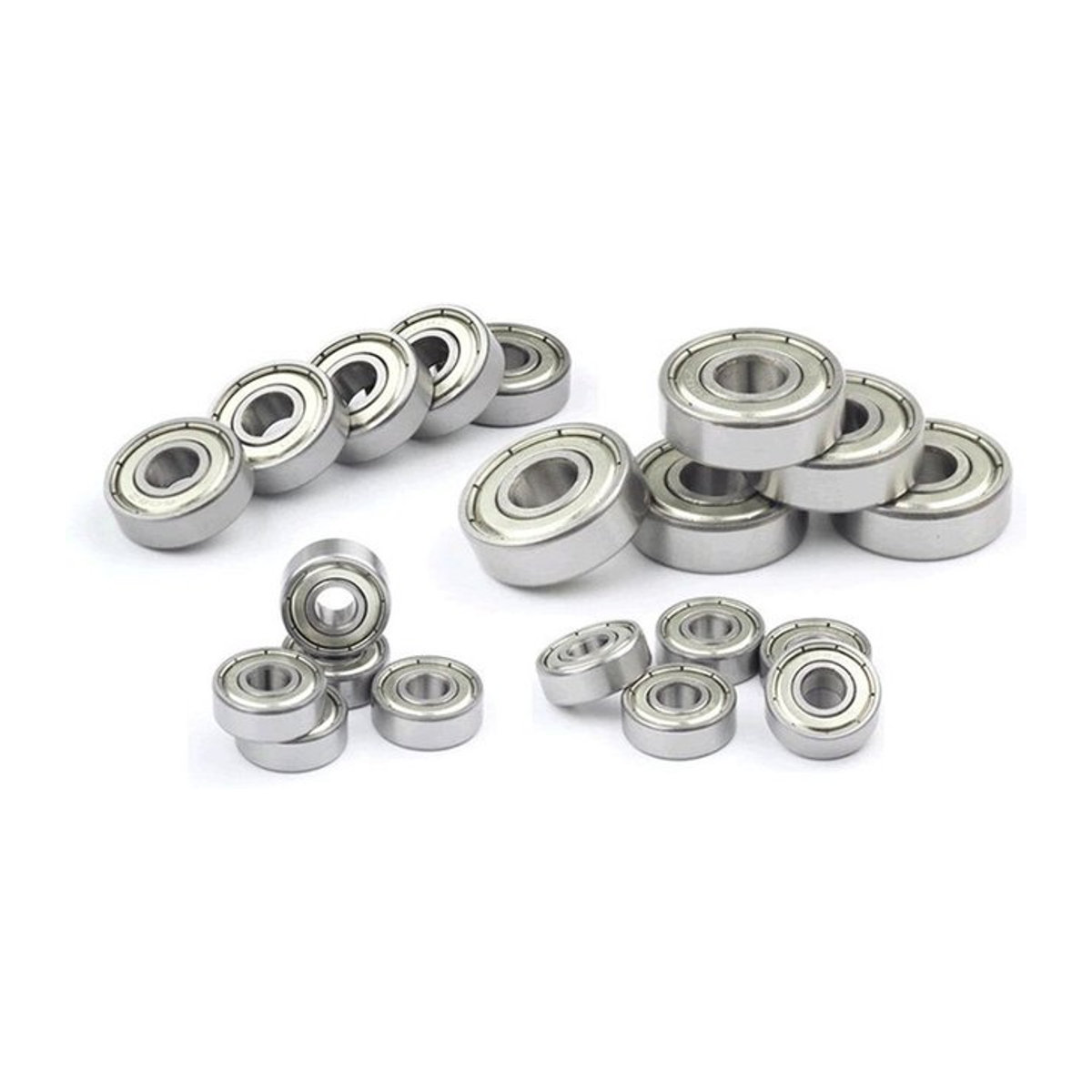 WHOOPEE 10er Set Miniatur-Kugellager aus High Carbon Stahl in Silber für 3D-Drucker und diverse Anwendungen (608zz, 623zz, 624zz, 625zz, 635zz, 626zz, 688zz) - Bild 1
