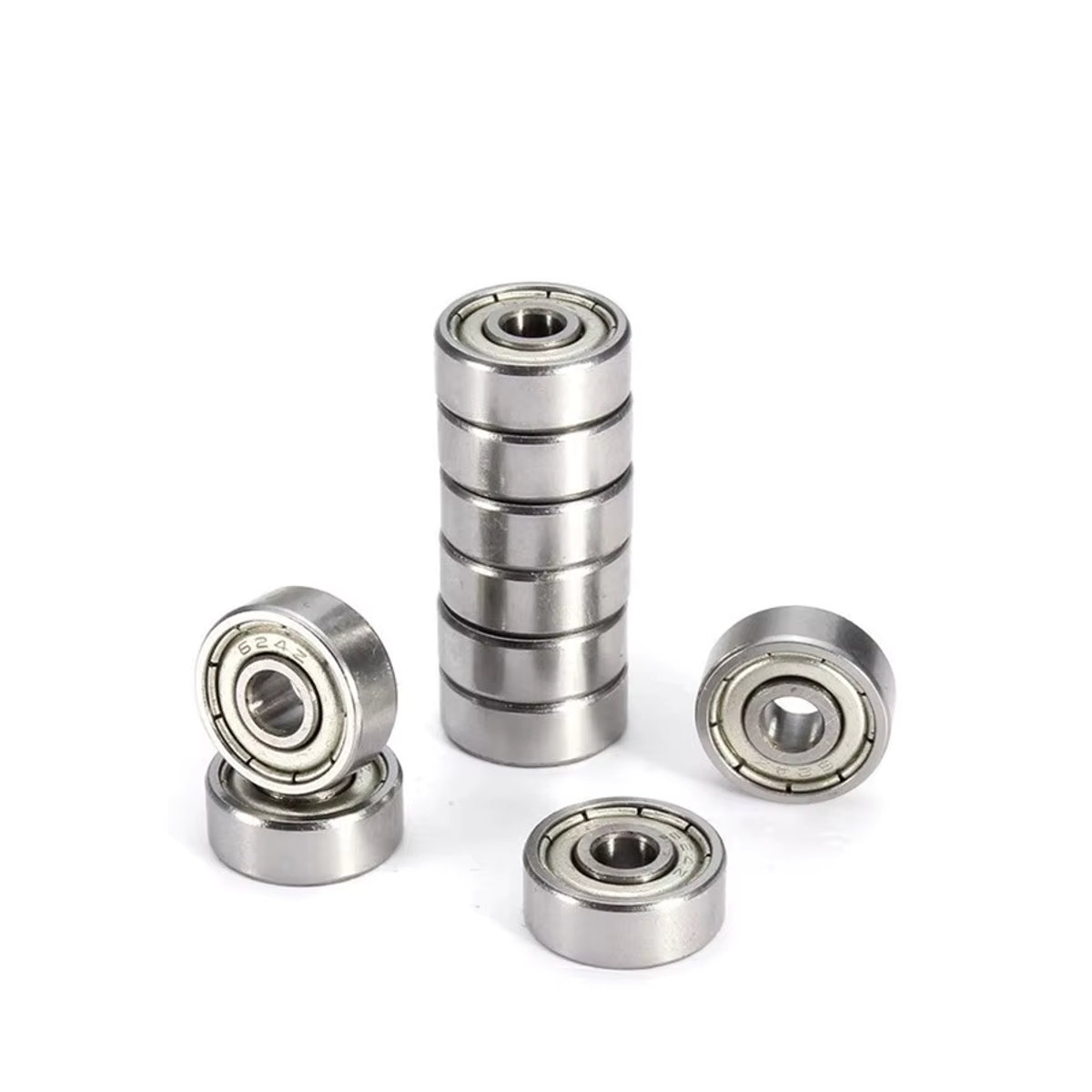 WHOOPEE 10er Set Miniatur-Kugellager aus High Carbon Stahl in Silber für 3D-Drucker und diverse Anwendungen (608zz, 623zz, 624zz, 625zz, 635zz, 626zz, 688zz) - Bild 3