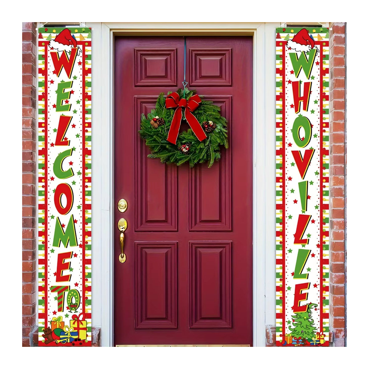 Whoville Weihnachts Dekoration Hanging Banner Willkommen zu Who Ville Multicolor - Bild 4