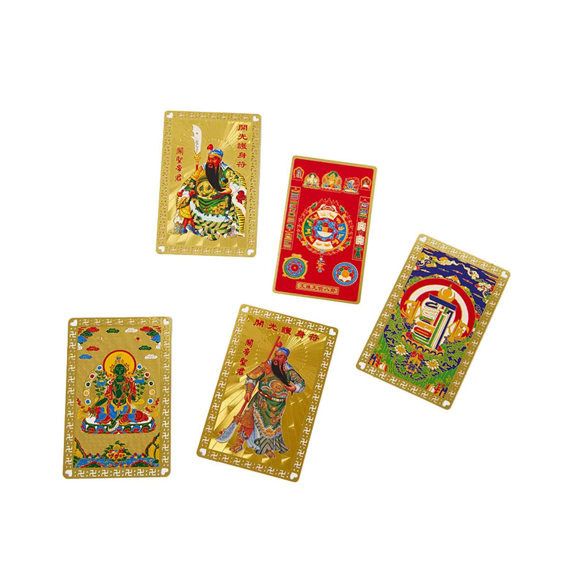 WHPHous Buddha Metallkarte in Gold mit Guan Gong Motiv als Glücksbringer und Amulett - Bild 4