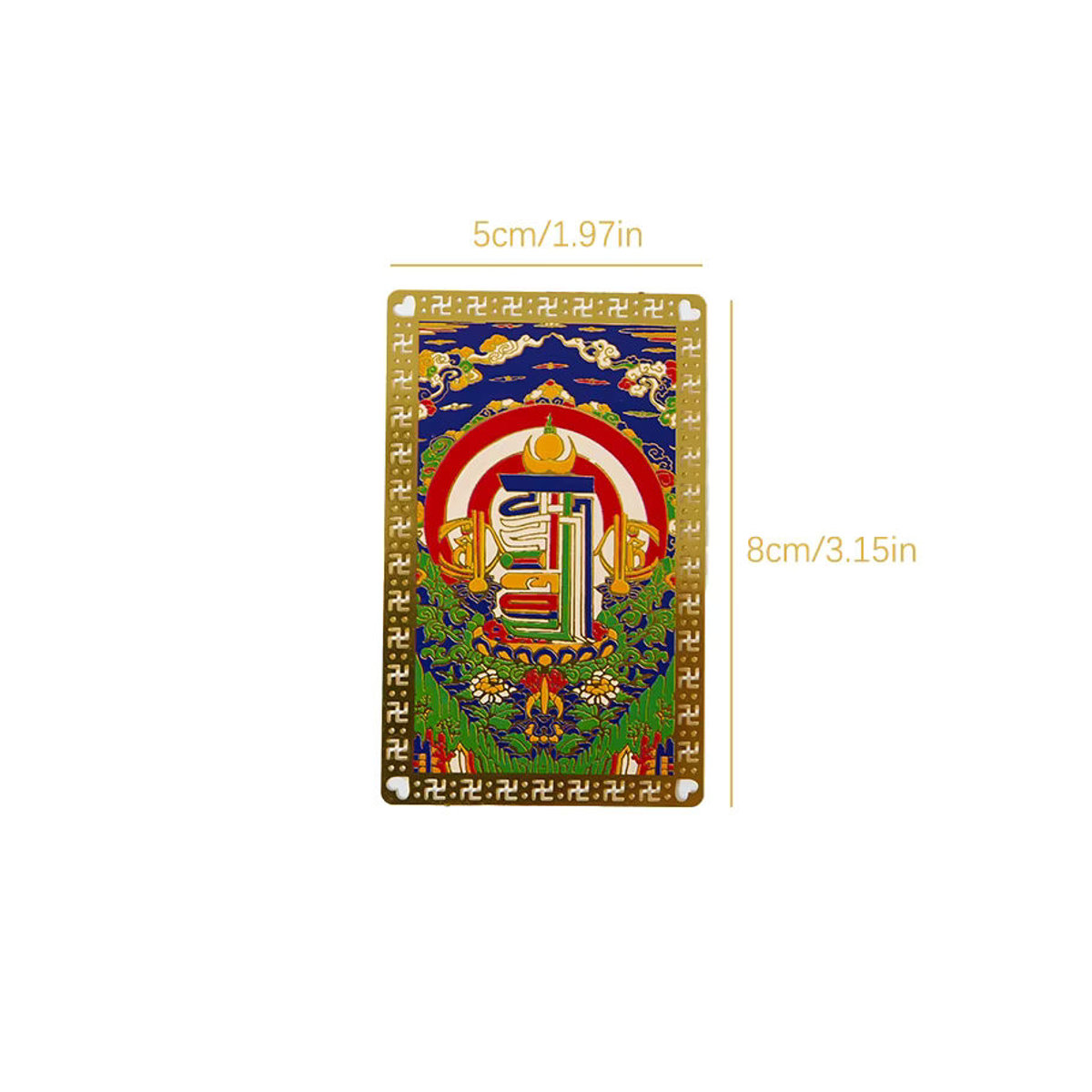 WHPHous Buddha Metallkarte in Gold mit Guan Gong Motiv als Glücksbringer und Amulett - Bild 5
