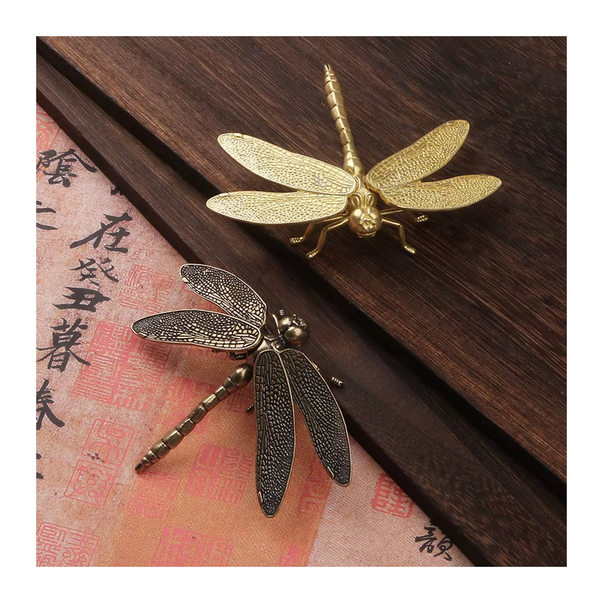 WHPHous Miniatur Tierfiguren aus Messing und Kupfer in Gold, Vintage Deko-Ornamente für den Schreibtisch - Bild 2