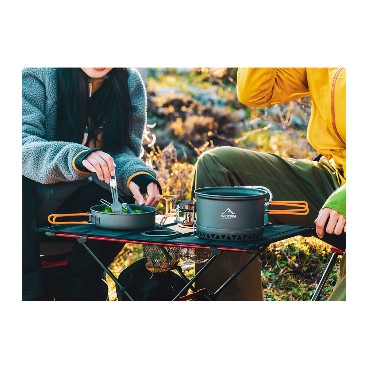 Widesea Camping-Klapptisch aus Metall in Schwarz für Picknick und Outdoor-Aktivitäten - Bild 4