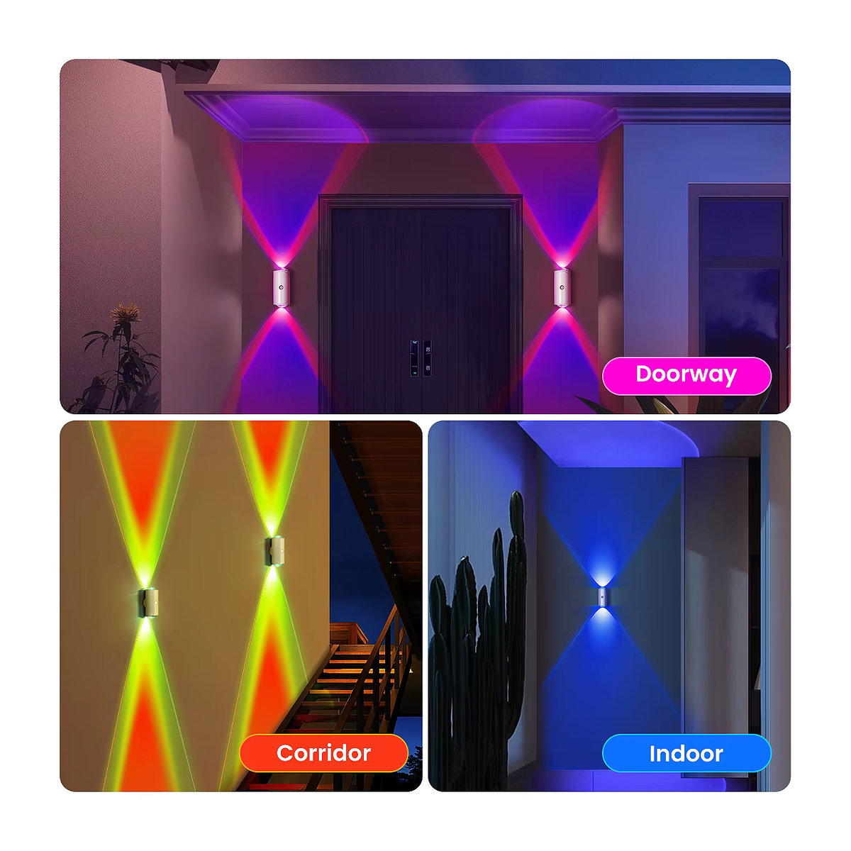 Wiederaufladbare LED-Nachtlichter mit Bewegungsmelder von aiopp, dimmbare RGB-Wandleuchten in Weiß und Bunt, magnetische Innenlampen aus Kunststoff im minimalistischen Design - Bild 2