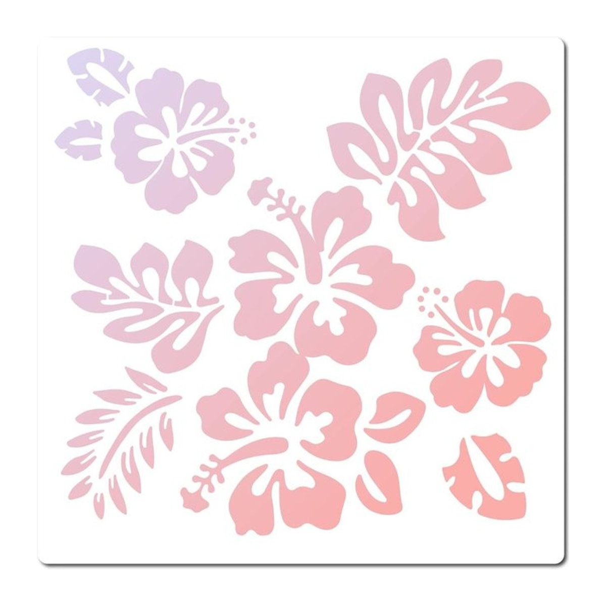 Wiederverwendbare Hibiskusblüten-Schablone mit hawaiianischem Blumenmuster für Wanddekoration und Holzmalerei, B/H: 30,5 x 30,5 cm - Bild 1