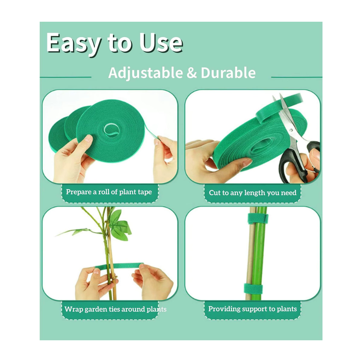 Wiederverwendbare Pflanzenbinder aus grünem Nylon-Bambus für Kletterpflanzen und Tomaten zur Gartenunterstützung - Bild 3