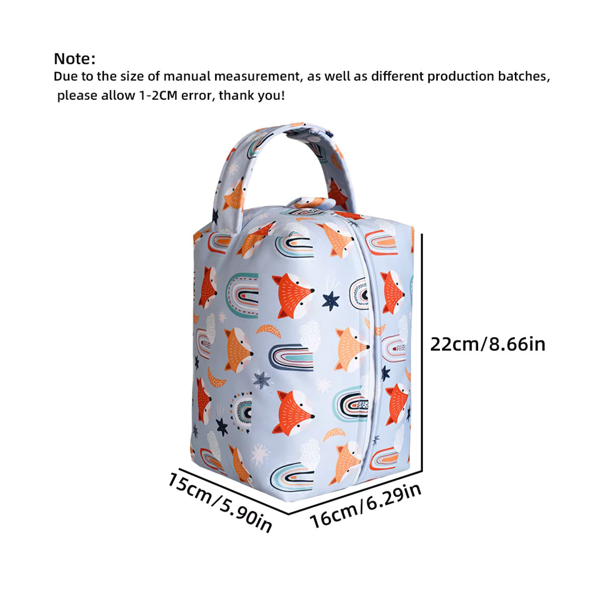 Wiederverwendbare Windeltasche aus Stoff mit Doppel-Laminierung, waschbare Nass-Trocken-Tasche für Babyartikel in Mehrfarbig - Bild 3