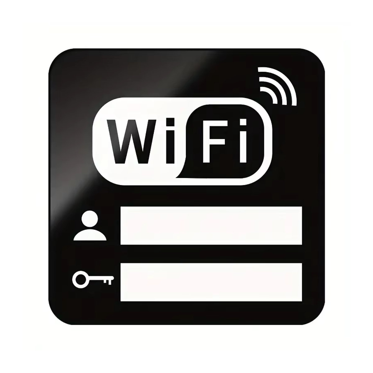 WiFi Logo Spiegel Wandaufkleber aus Acryl in Schwarz, B/H: 10 x 10 cm - Bild 2