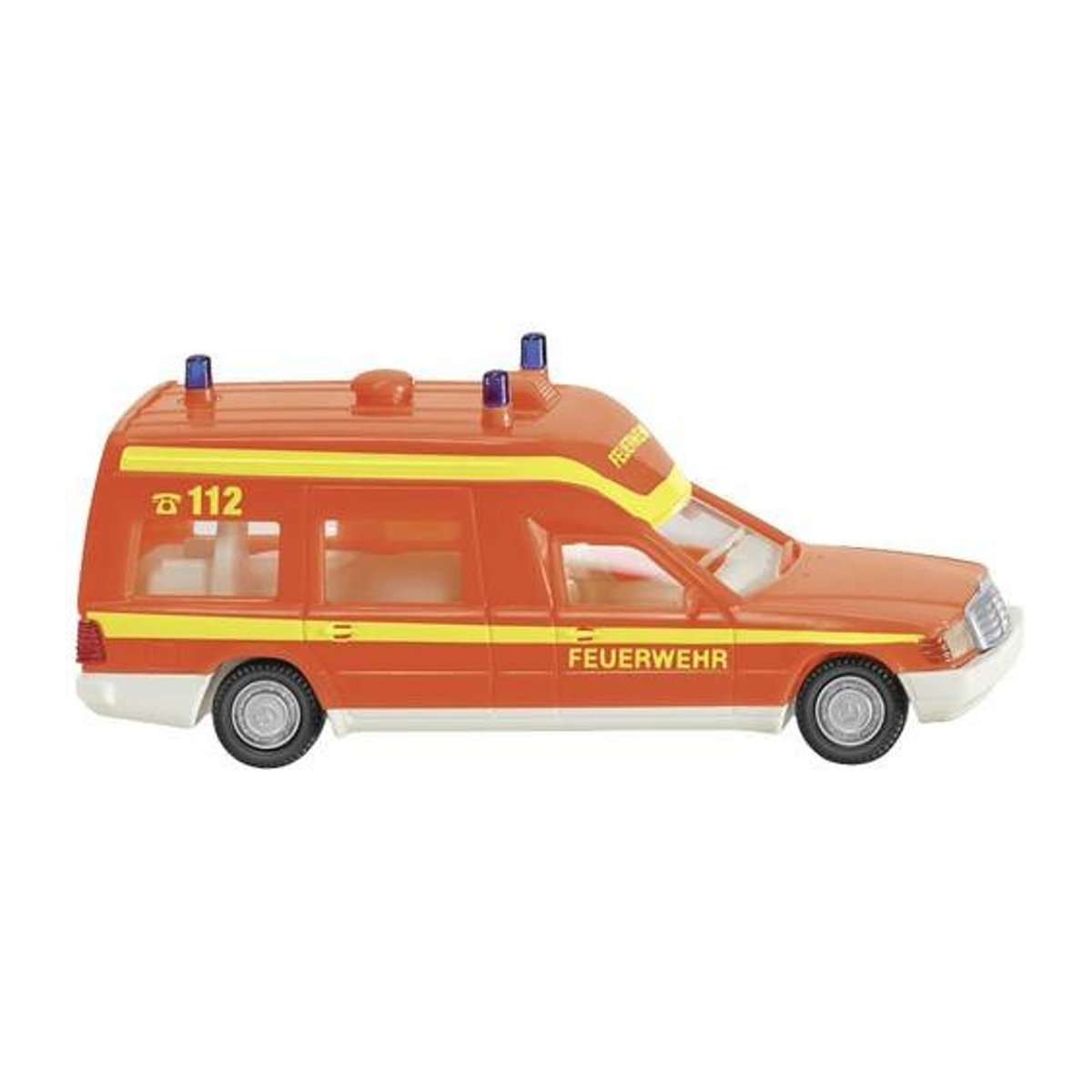 Wiking Modell Mercedes Benz Binz Feuerwehr Krankenwagen H0 Einsatzfahrzeug in Orange - Bild 1