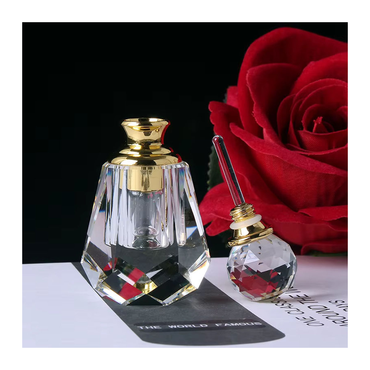 Will&ann Mini Parfüm Flasche aus Glas, transparente Kristall Flasche für ätherische Öle, nachfüllbar und tragbar für Reisen oder Hochzeiten - Bild 3