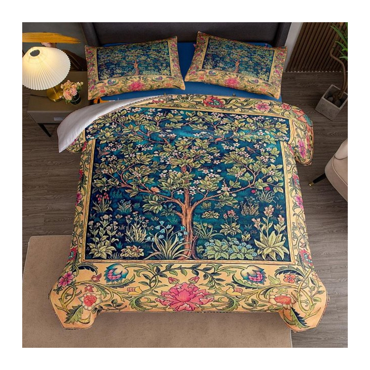 William Morris Nouveau Bettwäsche-Set Die Erdbeerdiebe mit Reißverschluss, B/H: 140 x 210 cm - Bild 1