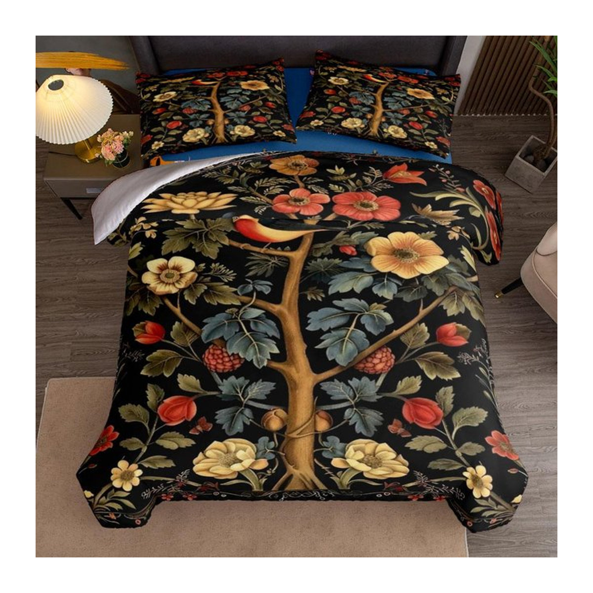 William Morris Nouveau Bettwäsche-Set Die Erdbeerdiebe Multicolor B/H: 135 x 200 cm - Bild 1