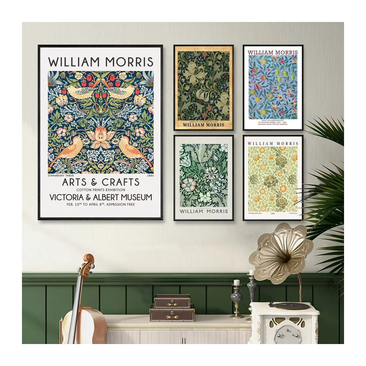 William Morris Vintage Kunstplakat Floral als wasserdichter selbstklebender Papieraufkleber für deine Wanddekoration in Mehrfarbig - Bild 2