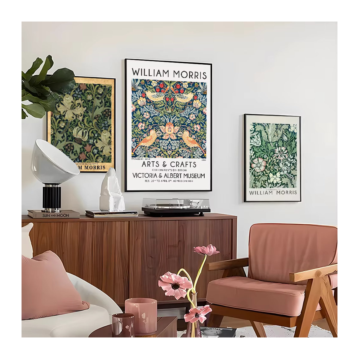 William Morris Vintage Kunstplakat Floral als wasserdichter selbstklebender Papieraufkleber für deine Wanddekoration in Mehrfarbig - Bild 3