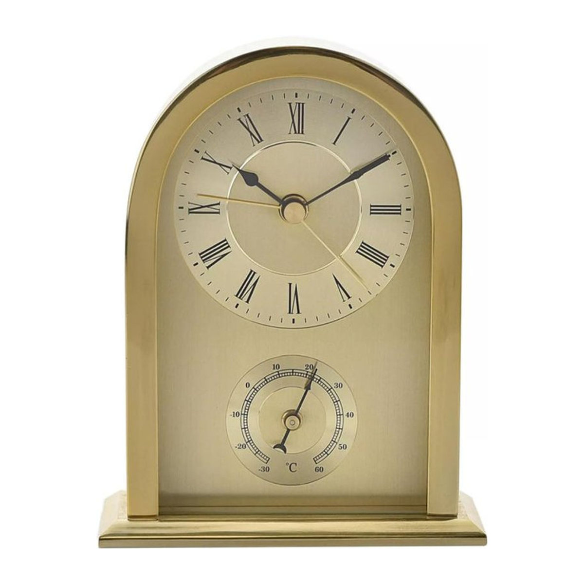 William Widdop Bogen Kaminuhr aus Metall mit Thermometer in Silber und Gold - Bild 1