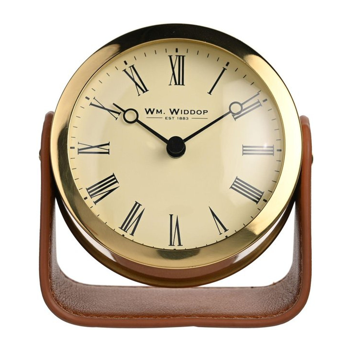 William Widdop Gold Kaminuhr mit Quarzwerk auf Ständer - Bild 1