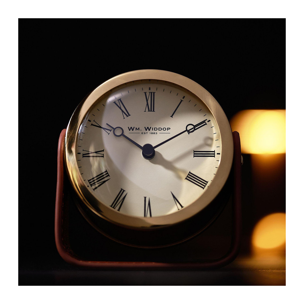 William Widdop Gold Kaminuhr mit Quarzwerk auf Ständer - Bild 2