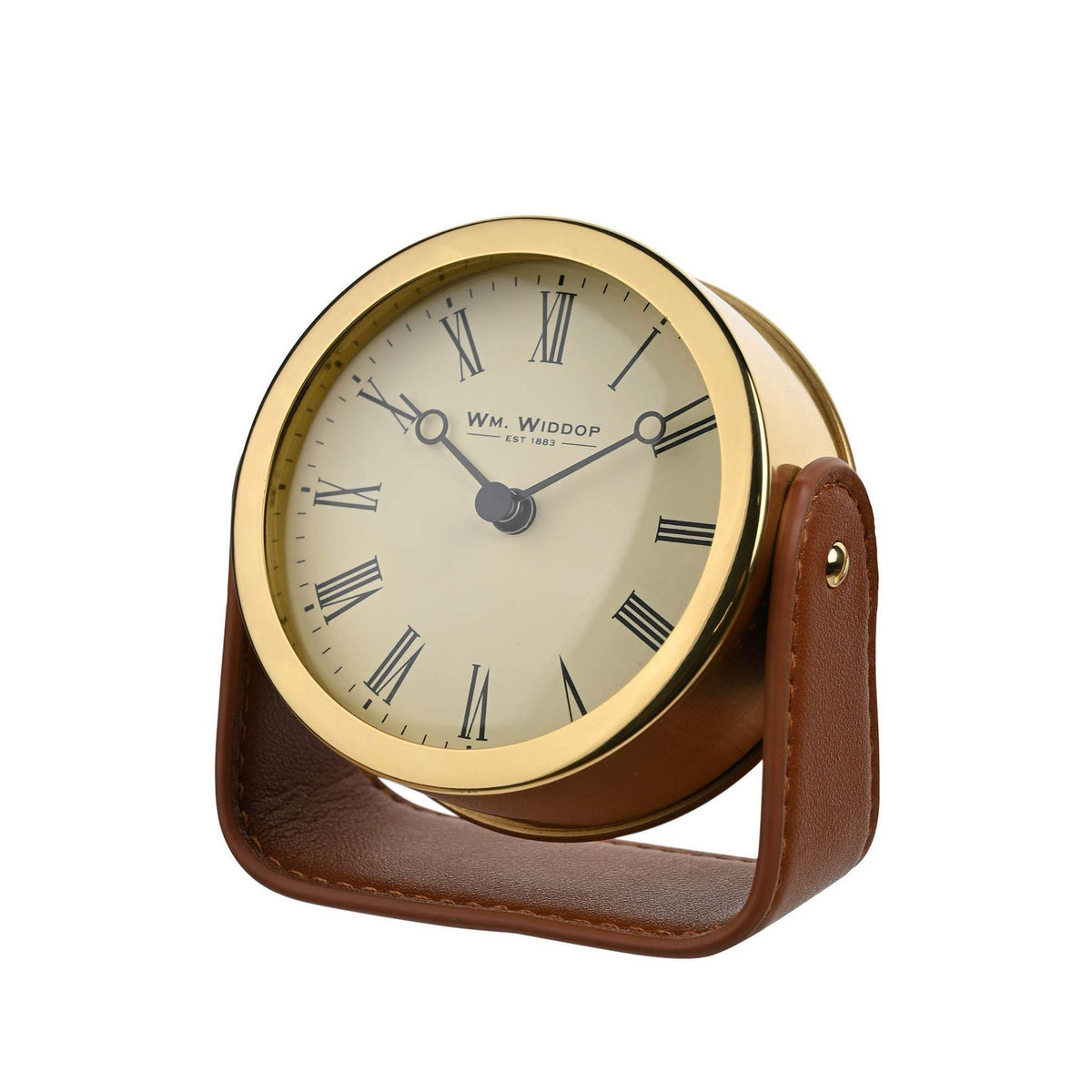 William Widdop Gold Kaminuhr mit Quarzwerk auf Ständer - Bild 3